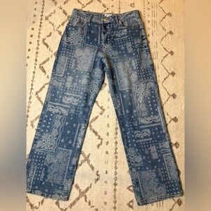 Forever 21 Paisley Print 90’s fit wide leg high rise size 31